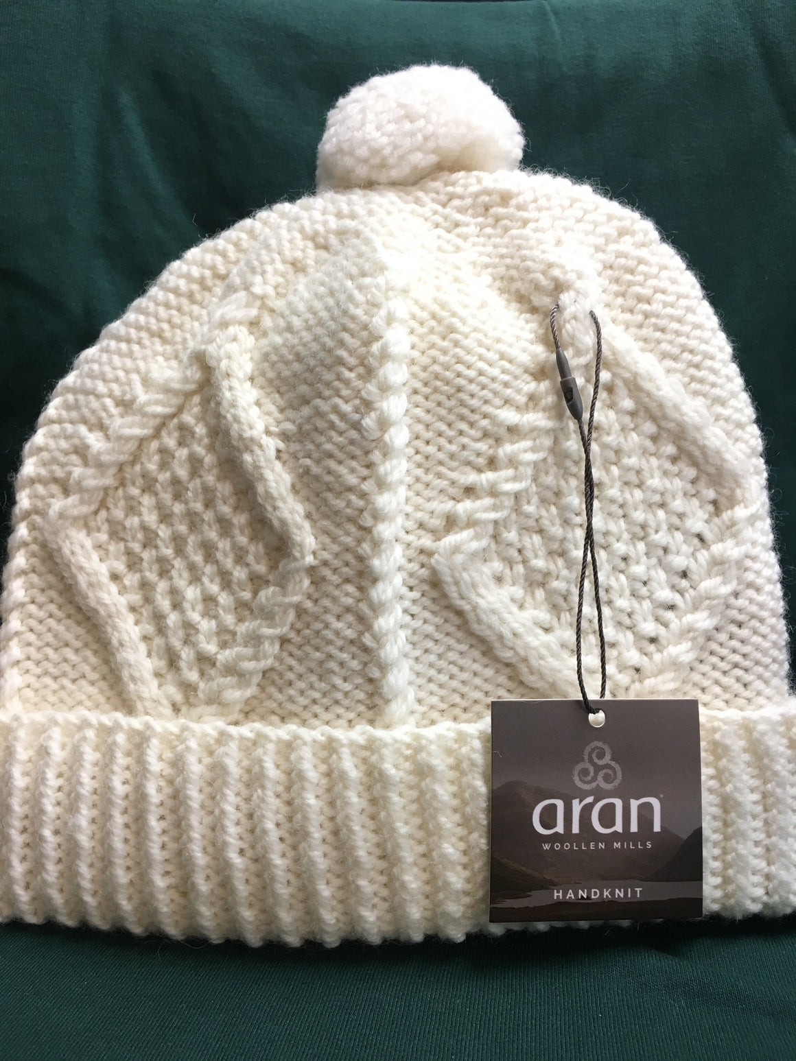 Ladies Aran Wool Hat - Knitted Ski Hat Beanie