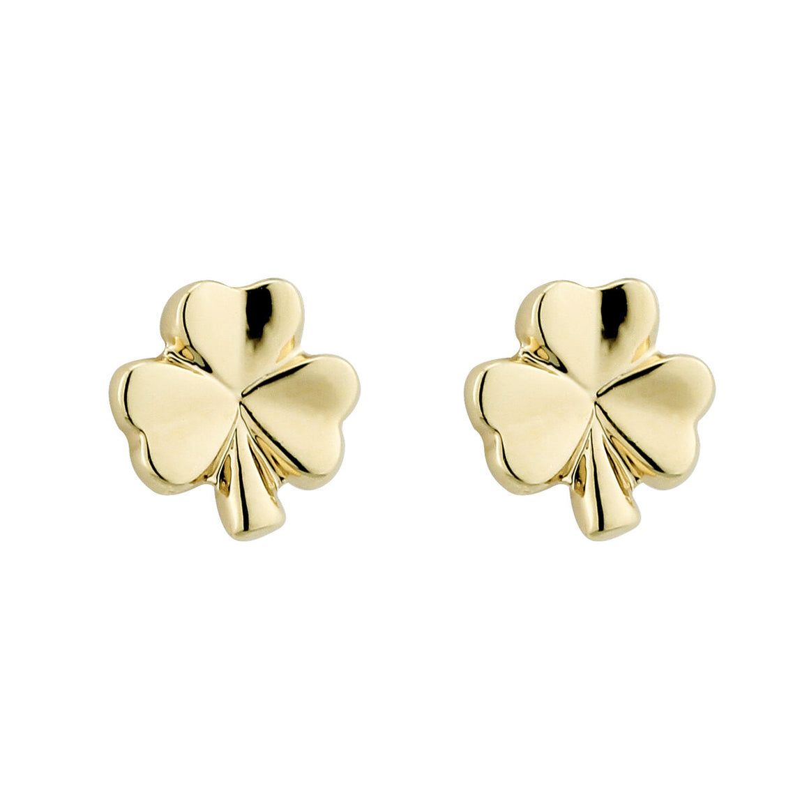 18ct Gold Plated small shamrock Stud Earrings.