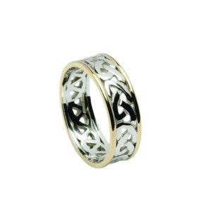Celtic Knot Open Pattern Wedding Band 14ct White Gold