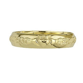 Claddagh Wedding Band Ring LADIES 14ct Yellow Gold S2305