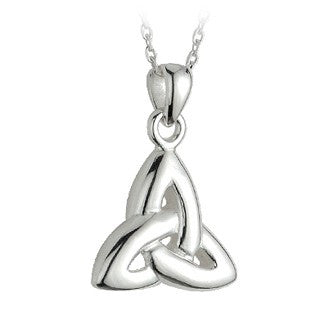 Trinity Knot Pendant Thick Double Sided Sterling Silver with Chain