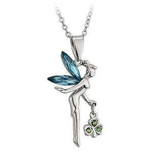 Angel Pendant Rhodium Plated with Crystal Wings S44431