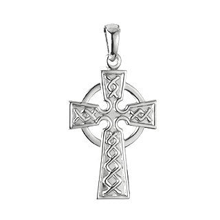 Celtic Cross Pendant Sterling Silver Double Sided with Chain S4940