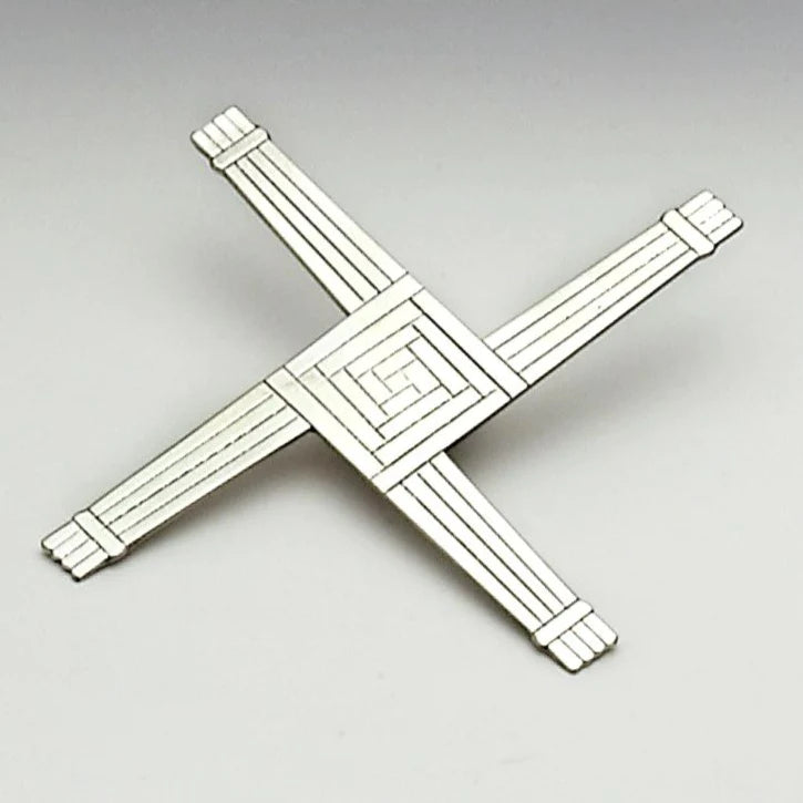 Pewter St Brigid's Cross wall Hanging. 9 inches square.