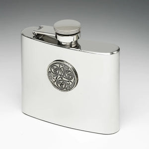 Stainless Steel Flask with Pewter Design Celtic.