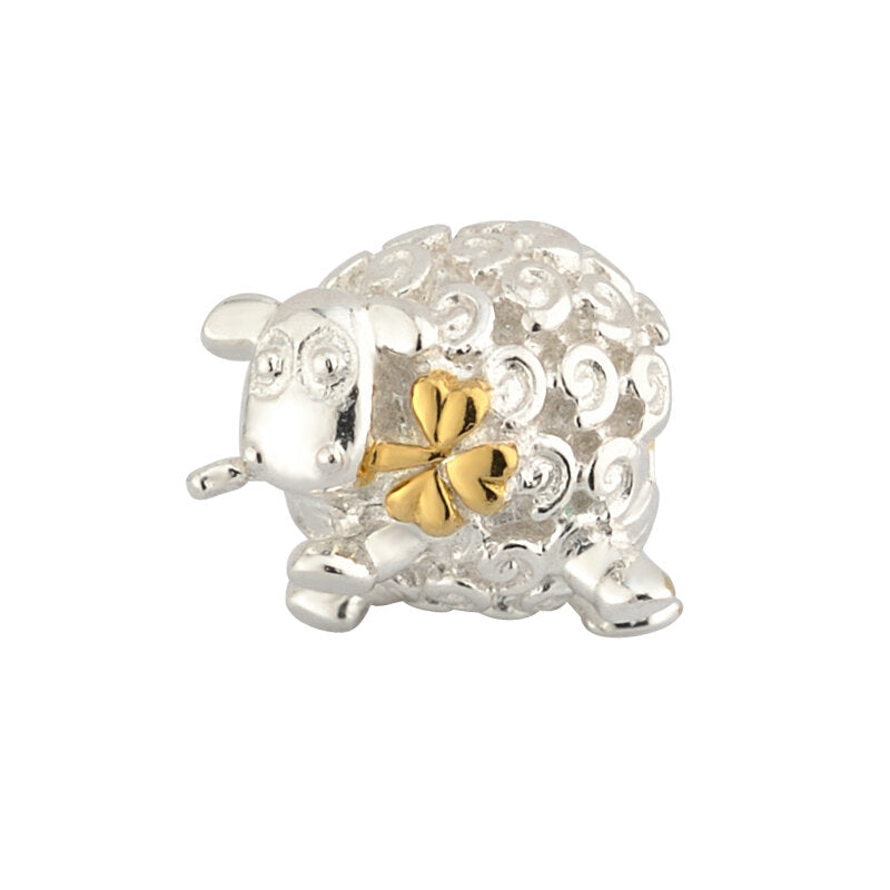 Sterling Silver Gold Plated Sheep Bead.