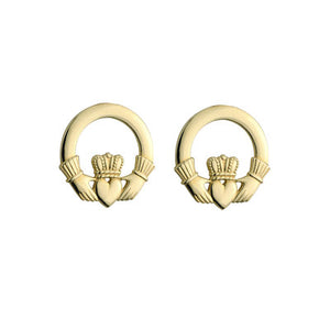 Claddagh Stud Earrings Small 9ct Gold