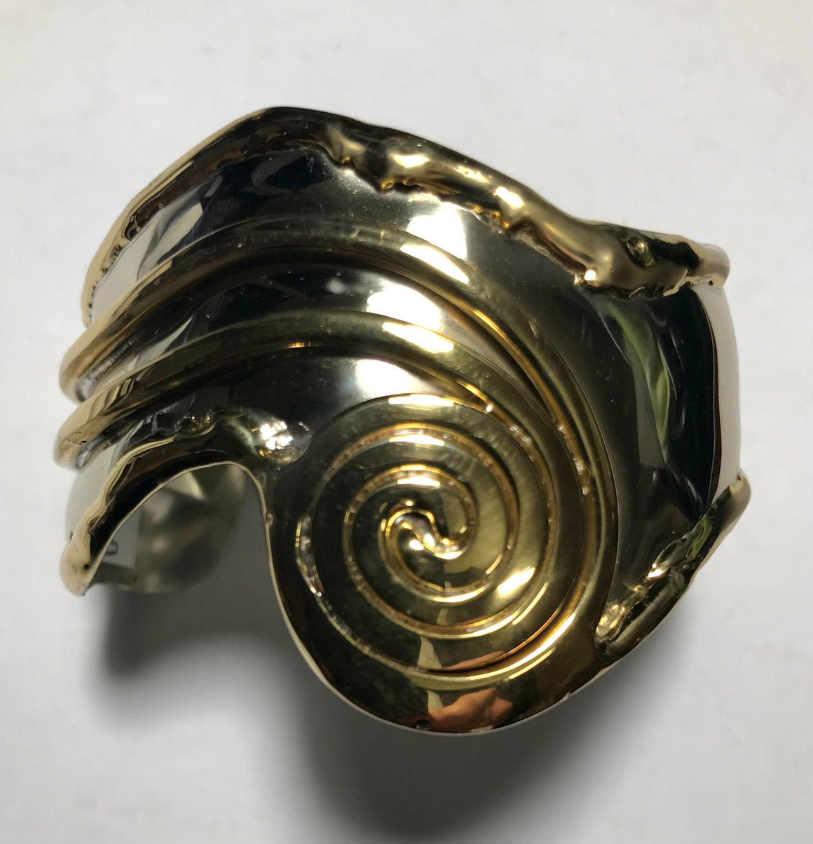Celtic Two Toned Wide Spiral Bangle.