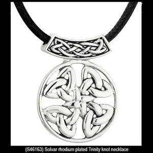 Trinity Knot Rhodium Plated Pendant