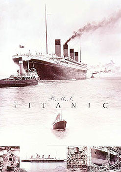 Titanic poster custom framed.