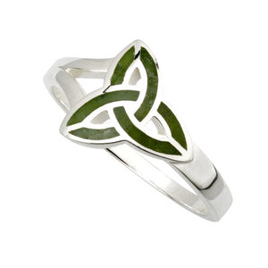 Connemara Marble Trinity Sterling Silver Ring S21035.
