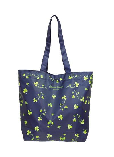Navy Coloured Green Shamrock Shopper Bag