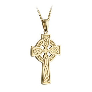 Celtic Cross 10ct Yellow Gold Pendant Double sided. S44648