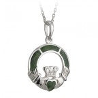 Claddagh Pendant Connemara Marble Sterling Silver S44700