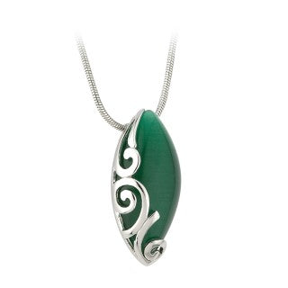 Green Oval Celtic Pendant