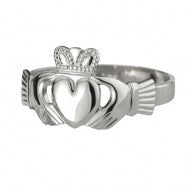 Claddagh Ring Sterling Silver Puffed Heart Heavy Thickness S2272
