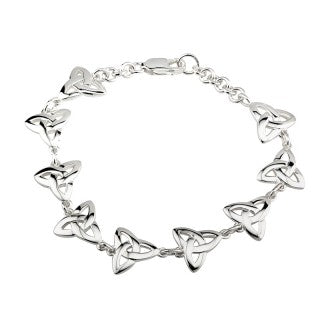 Sterling Silver 9 Link Trinity Knot Bracelet s5302
