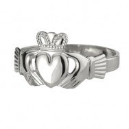 Claddagh Ring Sterling Silver Puffed Heart Medium Thickness S2271