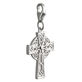 Celtic Cross Clip-On Charm Sterling Silver