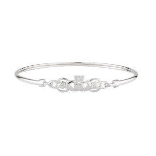 Sterling Silver Claddagh Bangle S5795