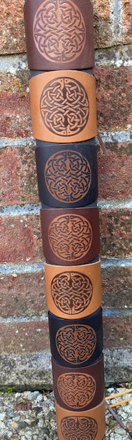 Cuff Leather wristband Celtic Knotwork,